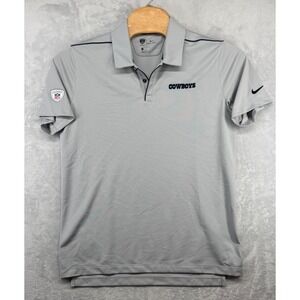 Nike Dallas Cowboys Polo Shirt Gray NFL Dri-FIT Training Golf‎ Men's Size L